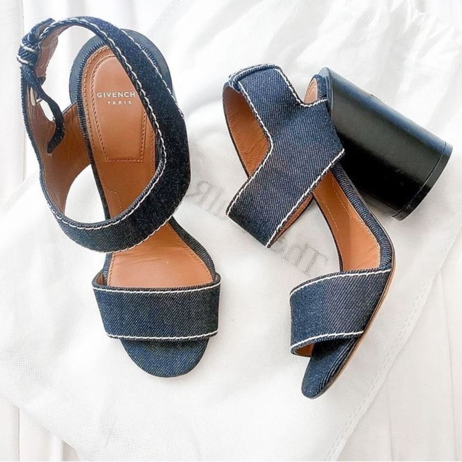 Givenchy RARE GIVENCHY Denim Blue Sandal Star Block Heels | Sz. 36 Size US 5.5 / IT 35.5 - 1 Thumbnail