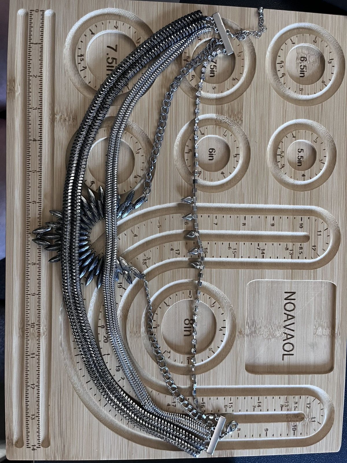 Other Chunky Silver Crystal Marquise Bib Necklace Multi Chain Size ONE SIZE - 9 Thumbnail