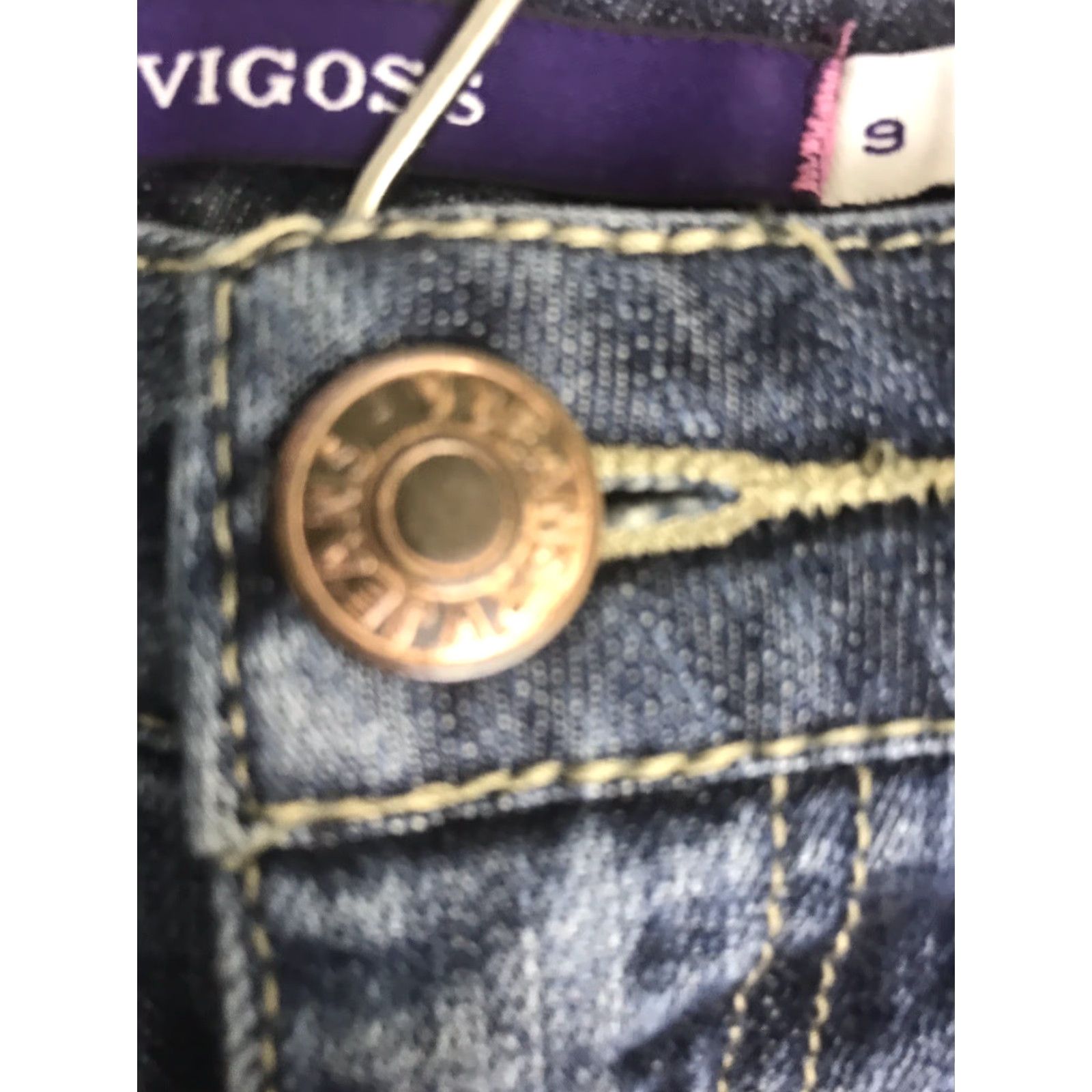 Vintage VIGOSS Jeans Womens 9 Distressed Skinny Straight Leg Blue Denim 32” Waisted 29” Inseam Size 30" / US 8 / IT 44 - 2 Thumbnail