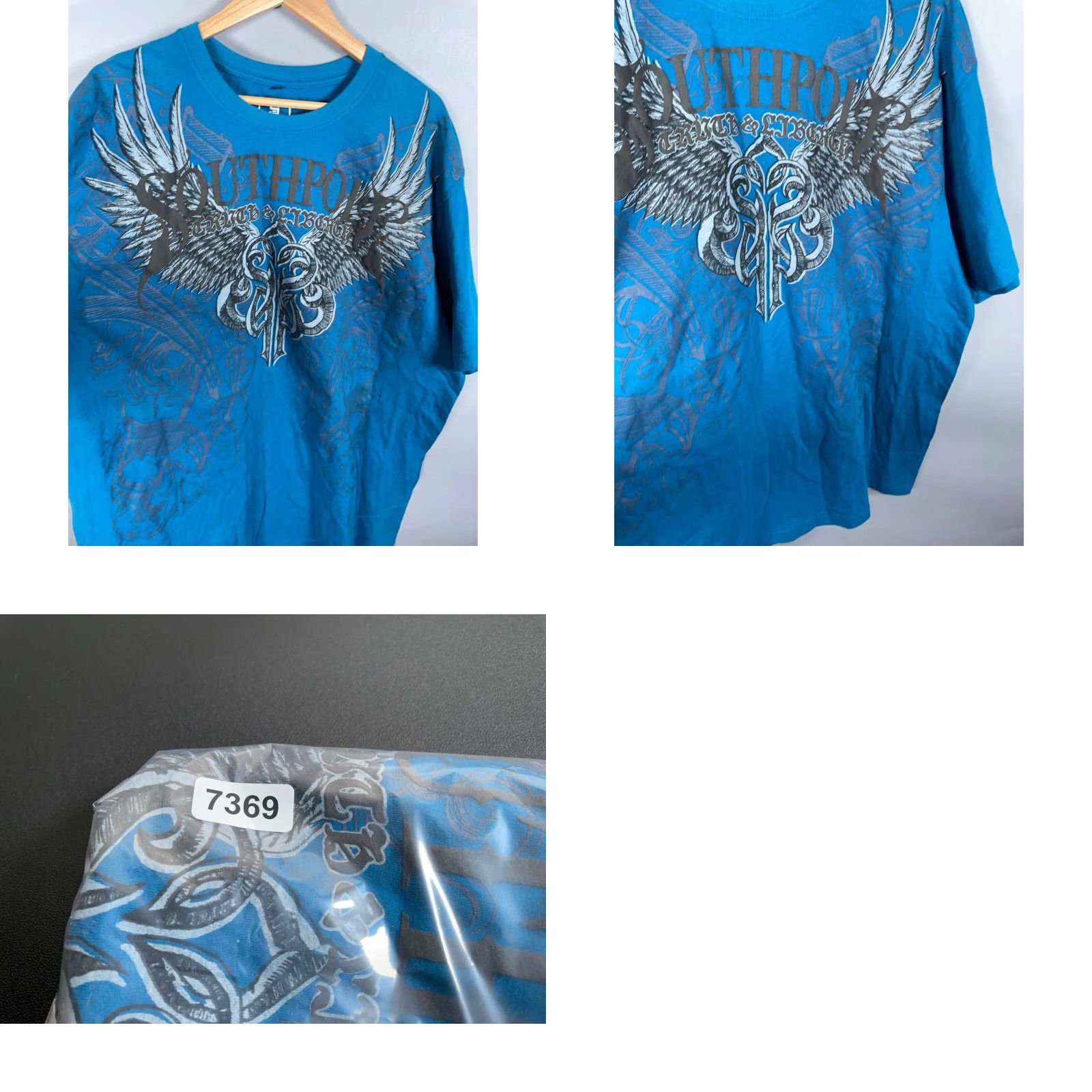 Southpole VINTAGE Southpole T-Shirt Adult 5XL Tall Blue Graphic Print Crew Neck Short Sleeve Men Grunge Hip Hop Retro Truth Liberty Wings 2000s Size US XXL / EU 58 / 5 - 8 Thumbnail