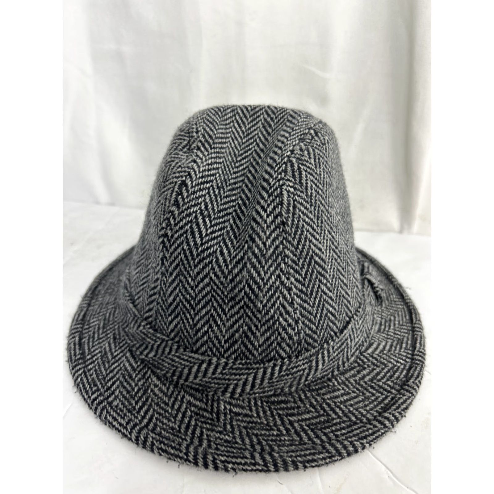 Vintage Dorfman Pacific Scala Hat Mens Large Wool Blend Herringbone Fedora Grey Vtg Size ONE SIZE - 3 Thumbnail