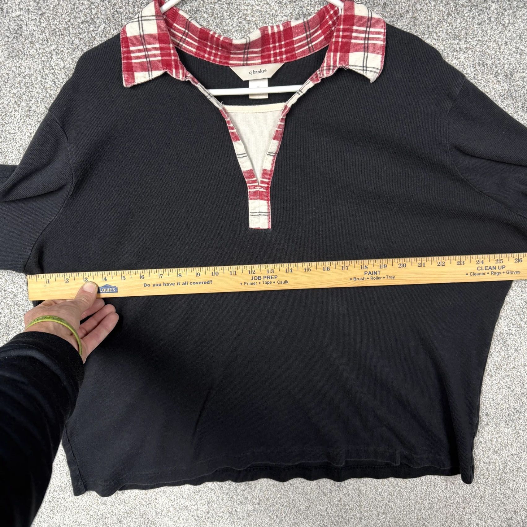 Vintage VINTAGE CJ Banks 2X Plus Polo Shirt Knit Black 3/4 Sleeve Collared Plaid Trim Bohemian Classic Preppy Womens Mens? Size XXL / US 16-18 / IT 52-54 - 4 Thumbnail