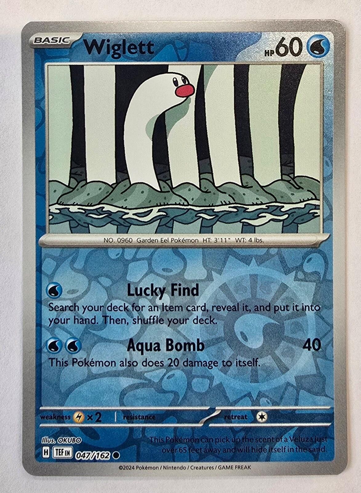 Pokemon Reverse Holo Wiglett Common 047/162 Temporal Forces Size ONE SIZE - 1 Thumbnail