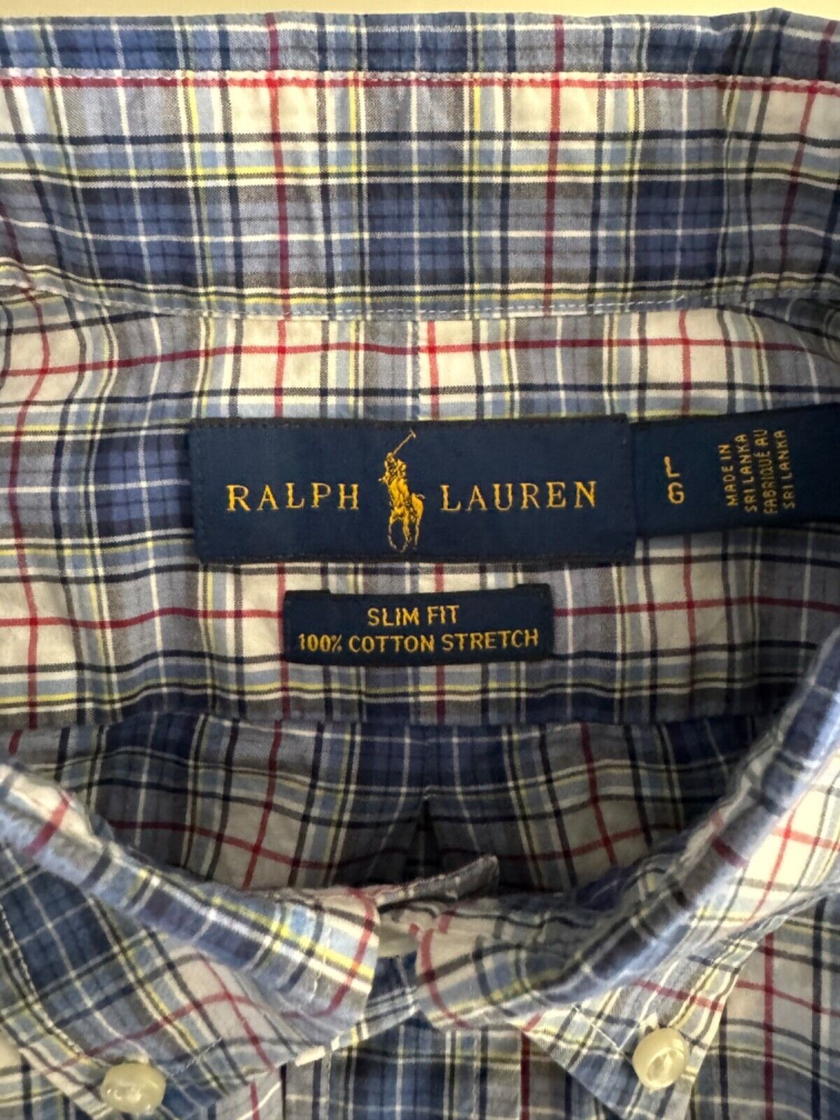 Polo Ralph Lauren Polo Ralph Lauren Shirt Mens L Red Blue Plaid Slim Button Size US L / EU 52-54 / 3 - 4 Thumbnail