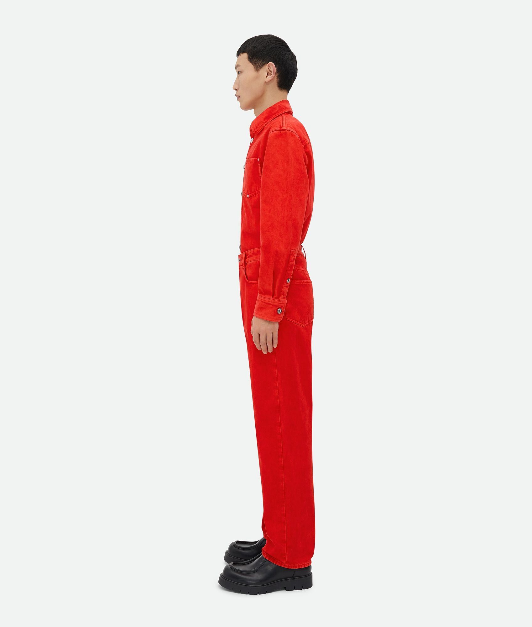 Bottega Veneta o1lf3ng10825 Faded Color Washed Denim Trousers in Red Size US 32 / EU 48 - 2 Thumbnail