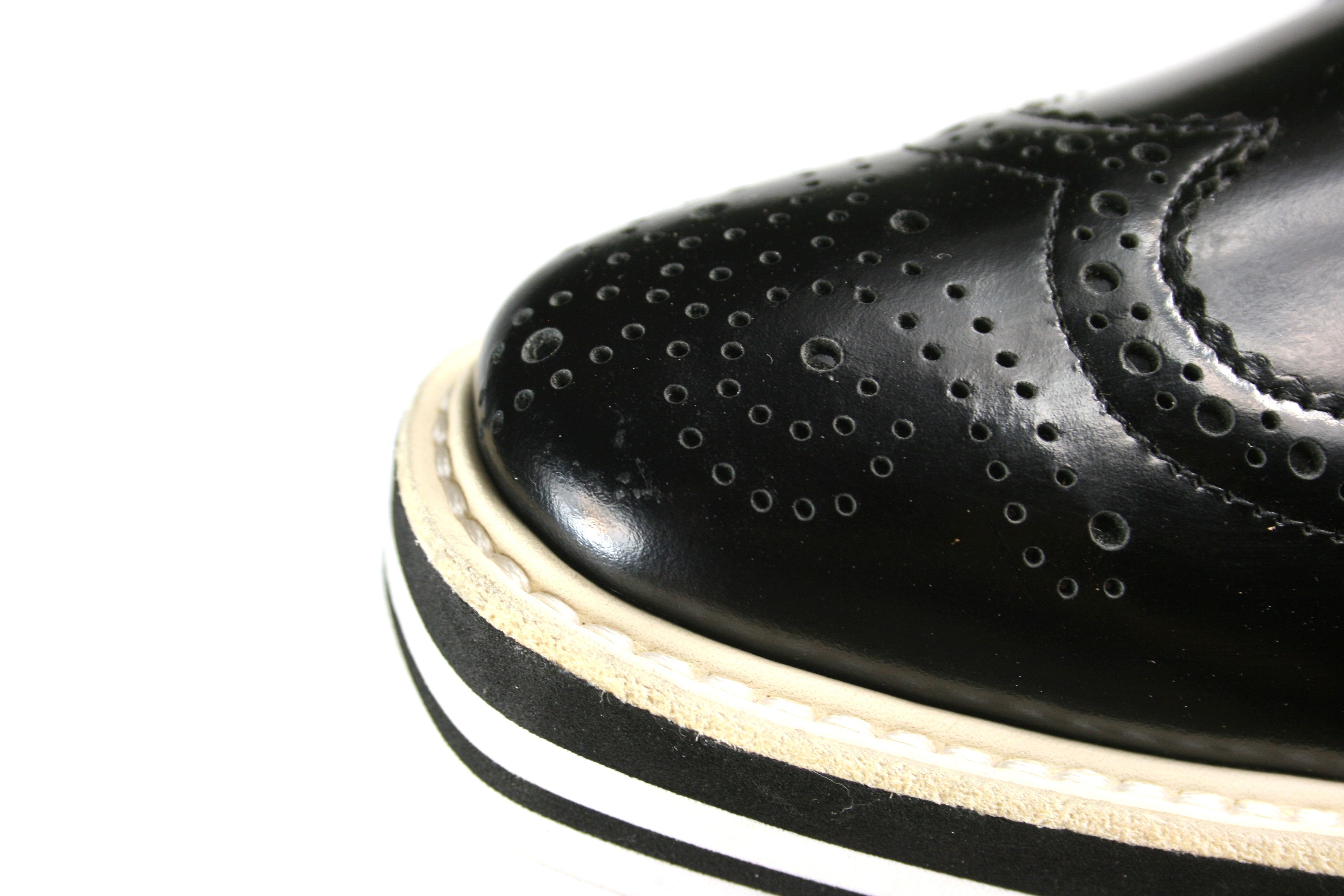 Prada Wingtip Brogue Platform Patent Leather Derby Size US 7 / IT 37 - 6 Thumbnail