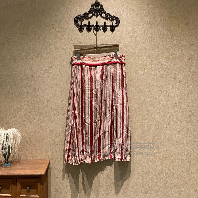 Loro Piana Loro Piana Red Brown Striped Silk Shirt Skirt Set Size L / US 10 / IT 46 - 5 Thumbnail