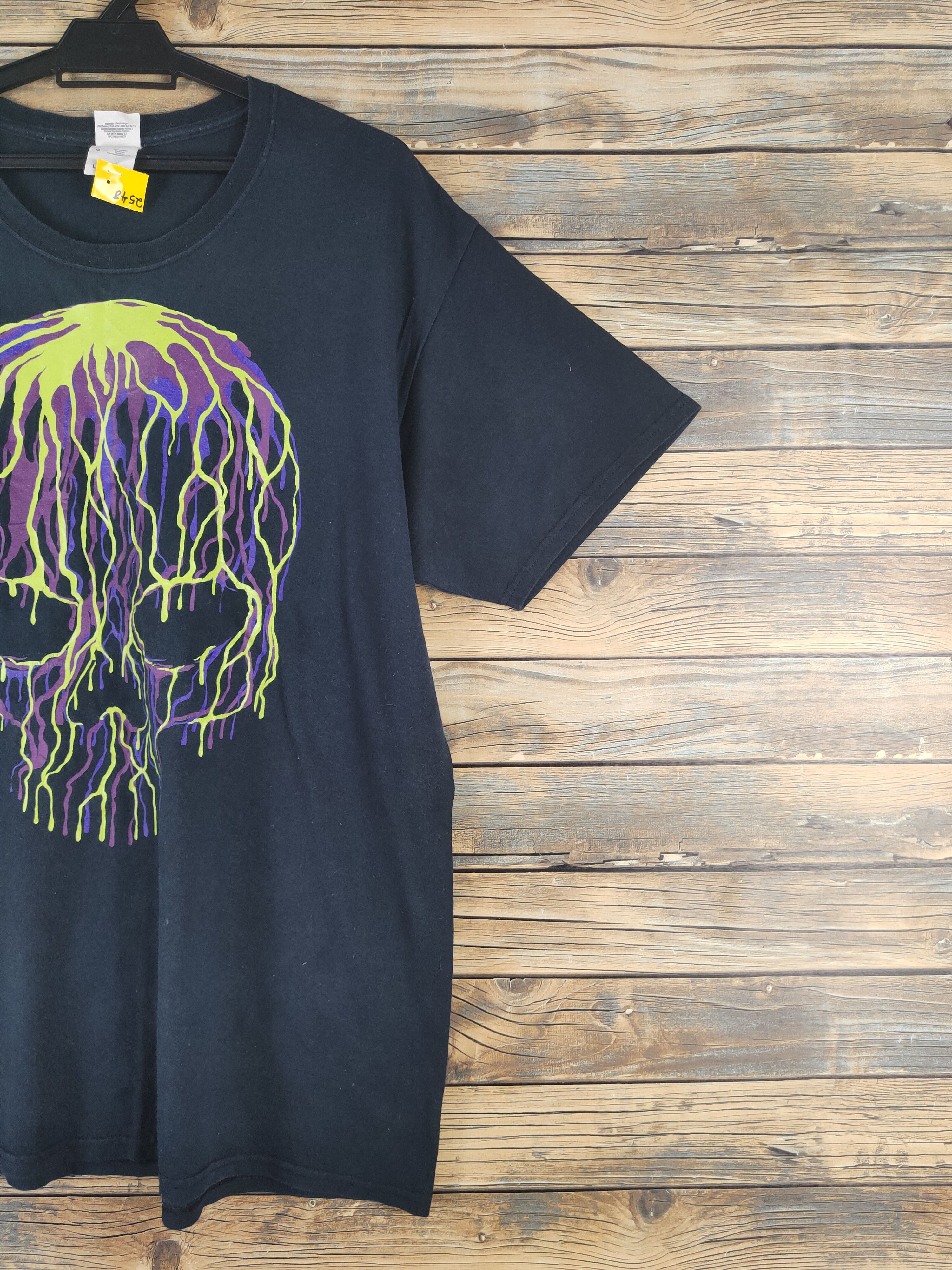 Scully DL Skull rainbow Black Short Sleeve T-shirt #2548 Size US L / EU 52-54 / 3 - 6 Thumbnail