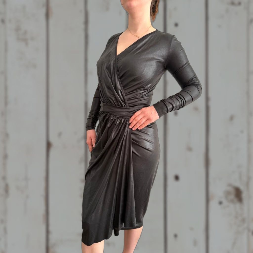 Rick Owens Rick Owens Lilies Draped Design V-Neck Dress Women 44 Black Midi Pencil Draped Logo Regular V-Neck Sleeveless Solid Dry Clean Only Vintage No Size M / US 6-8 / IT 42-44 - 1 Thumbnail