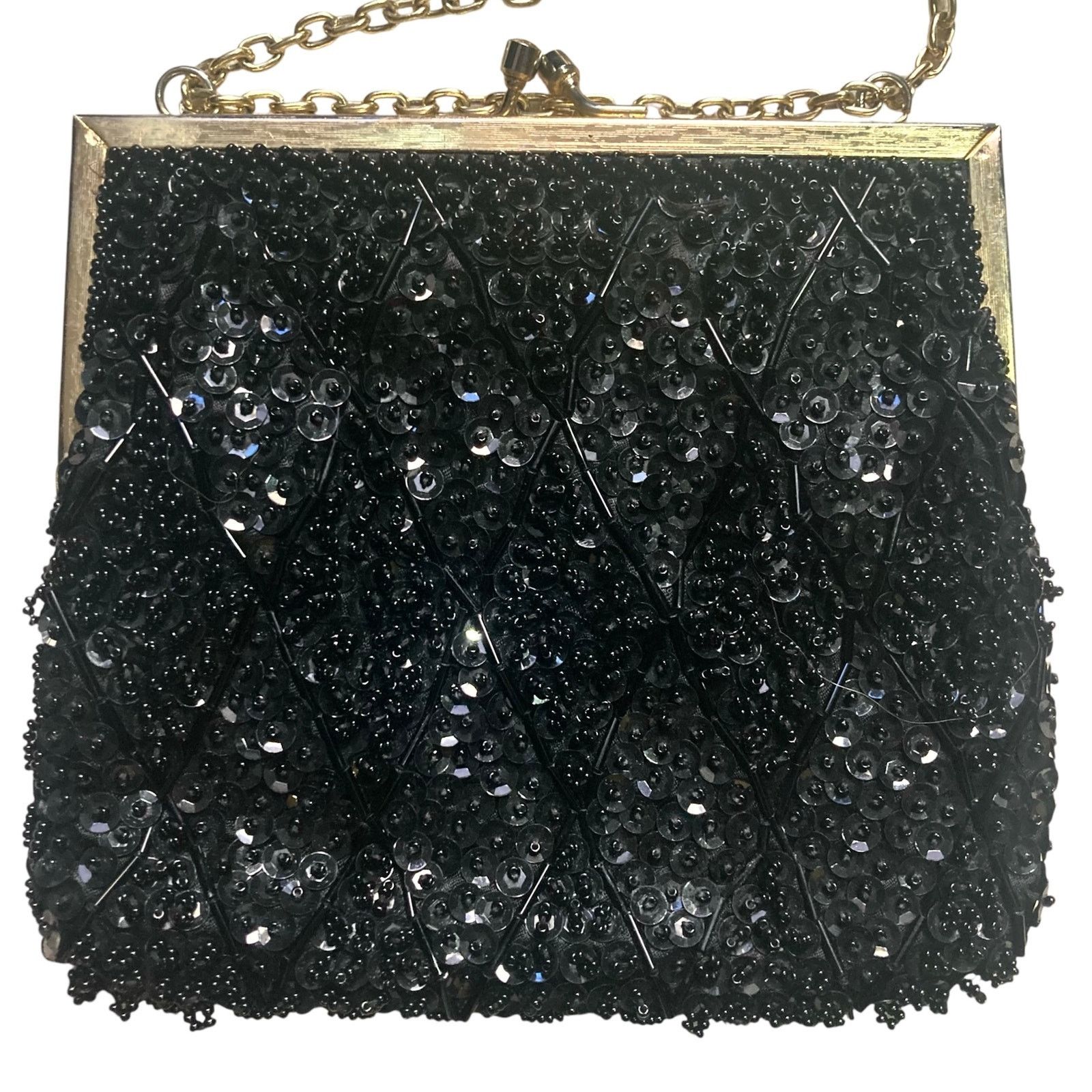Other Vintage Black beaded evening bag, La Regale hand made purse Size ONE SIZE - 4 Thumbnail