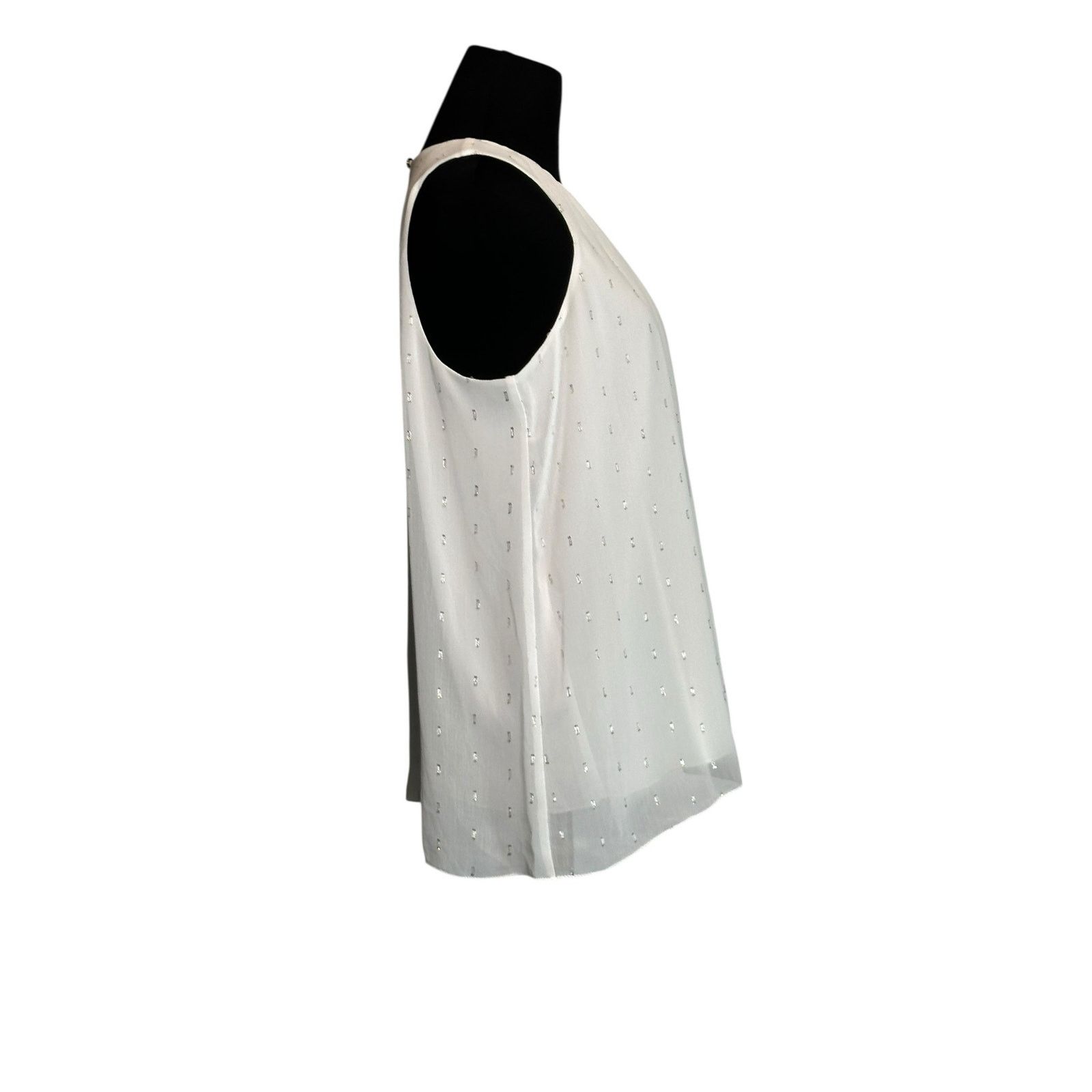 Vince Camuto Vince Camuto off white silver sleeveless blouse size Small Size S / US 4 / IT 40 - 17 Thumbnail