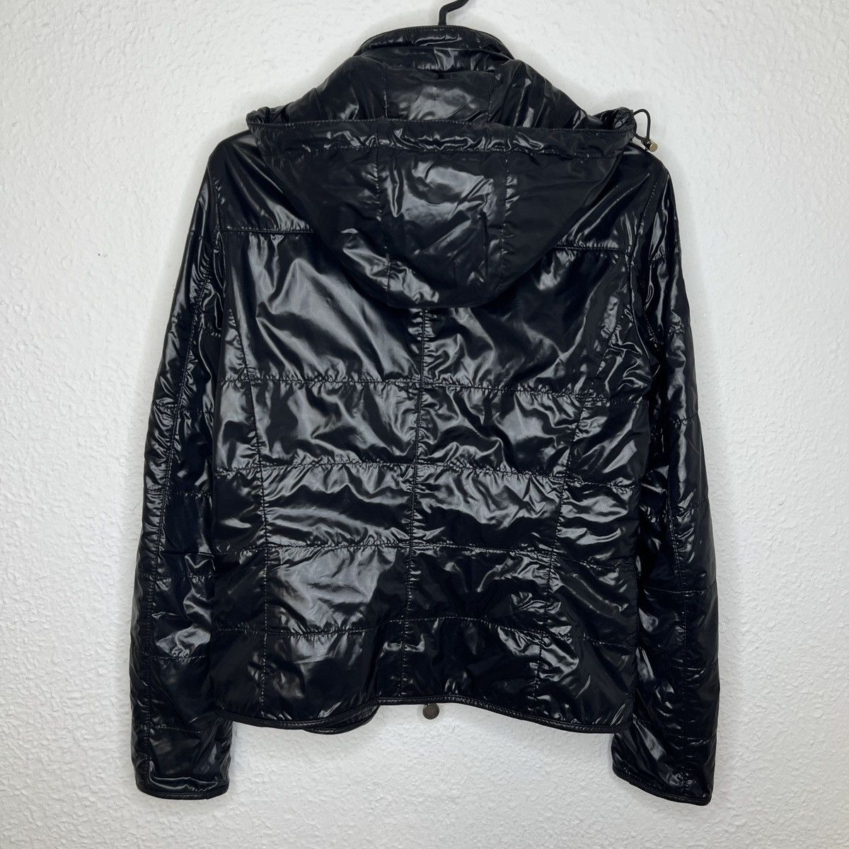 Moncler Moncler Shiny Nylon Black Jacket Big Badge Patch Logo Size M / US 6-8 / IT 42-44 - 13 Thumbnail
