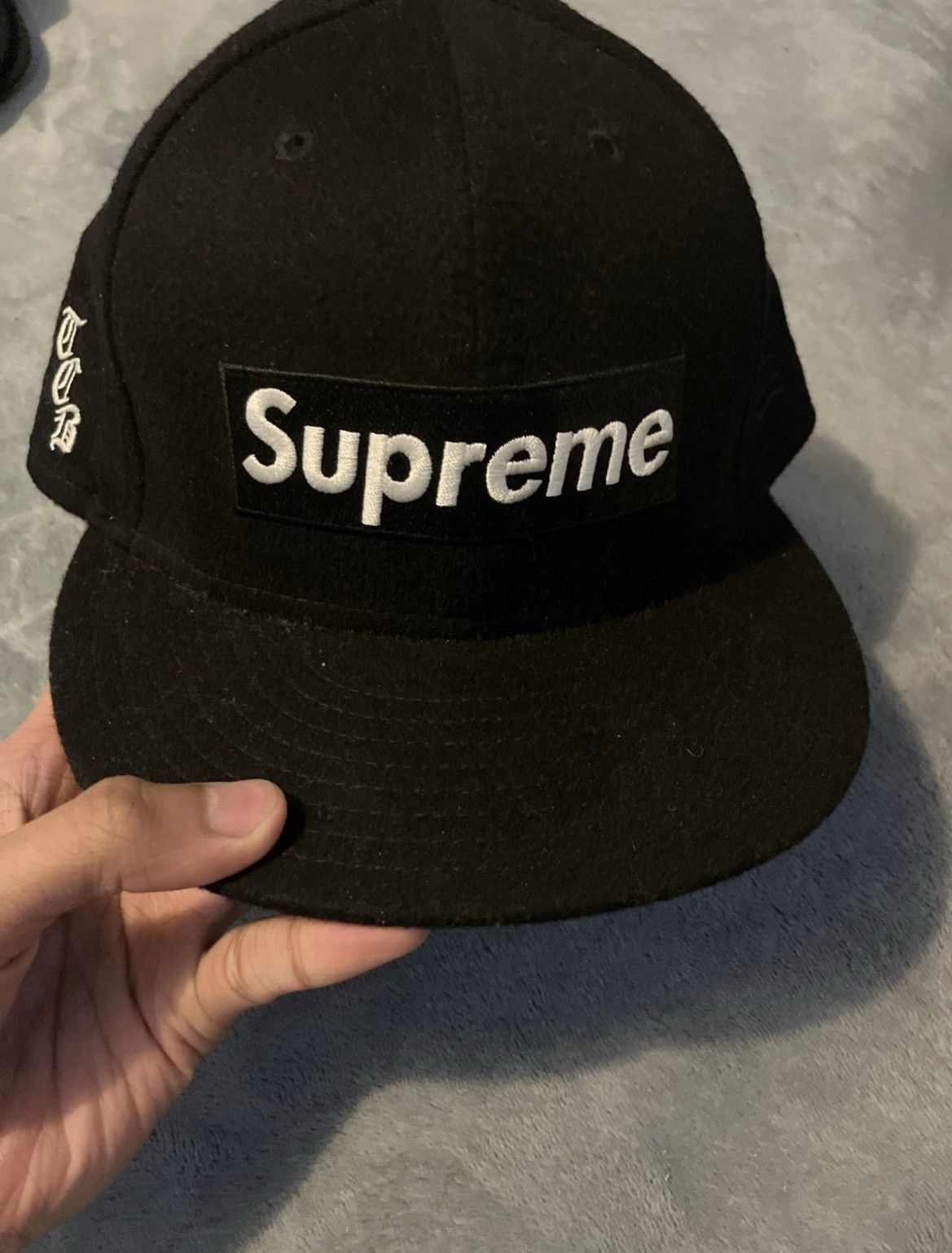 Supreme New Era fitted hat cap Wool 7 1/2