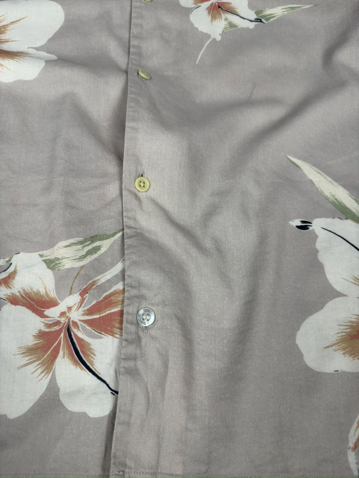 Allsaints AllSaints Floral Hawaiian Short Sleeve Shirt Beige Size US XL / EU 56 / 4 - 3 Thumbnail