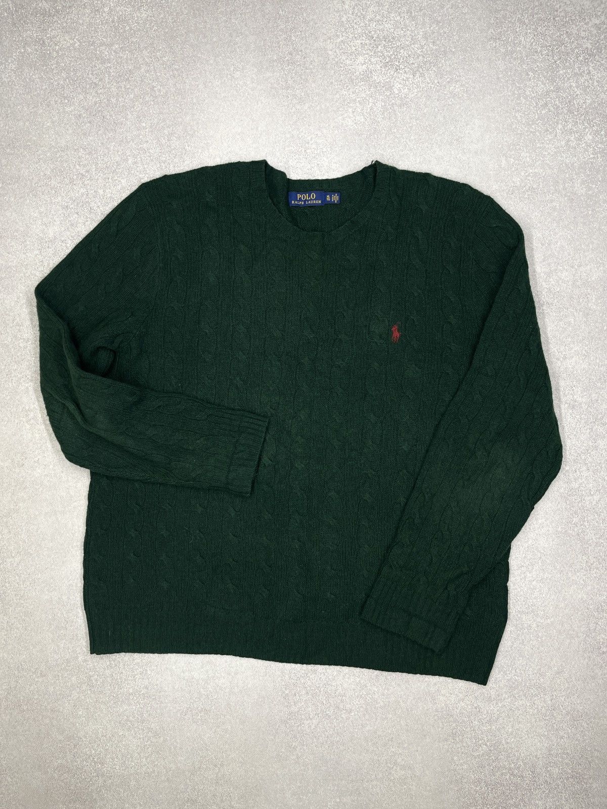 Polo Ralph Lauren Mens Polo Ralph Lauren Knitted Sweater Green Y2K Rugby Size US XL / EU 56 / 4 - 2 Thumbnail