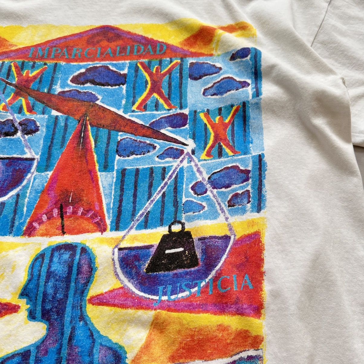 Keith Haring 90s Amnesty International Fair Trials Vintage T Shirt Art Size US XL / EU 56 / 4 - 5 Thumbnail