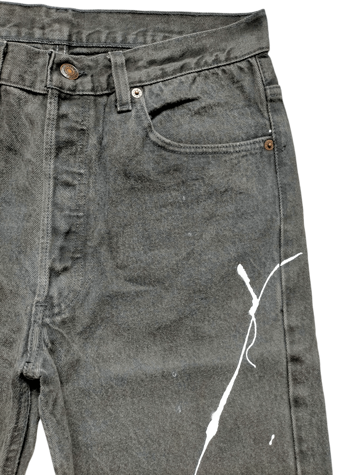 Levi's Vintage 80s-90s Levis Super Black Usa Painted Denim Size US 32 / EU 48 - 5 Thumbnail