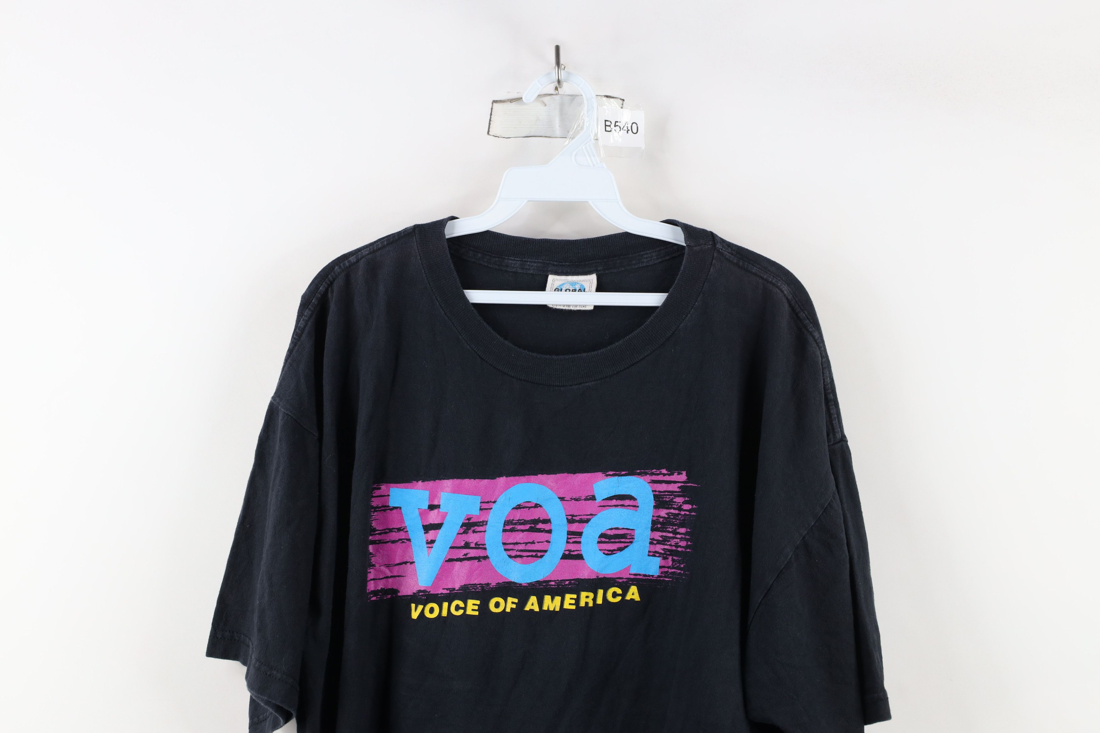 Vintage Vintage 90s Spell VOA Voice of America News T-Shirt Black Size US XL / EU 56 / 4 - 2 Thumbnail