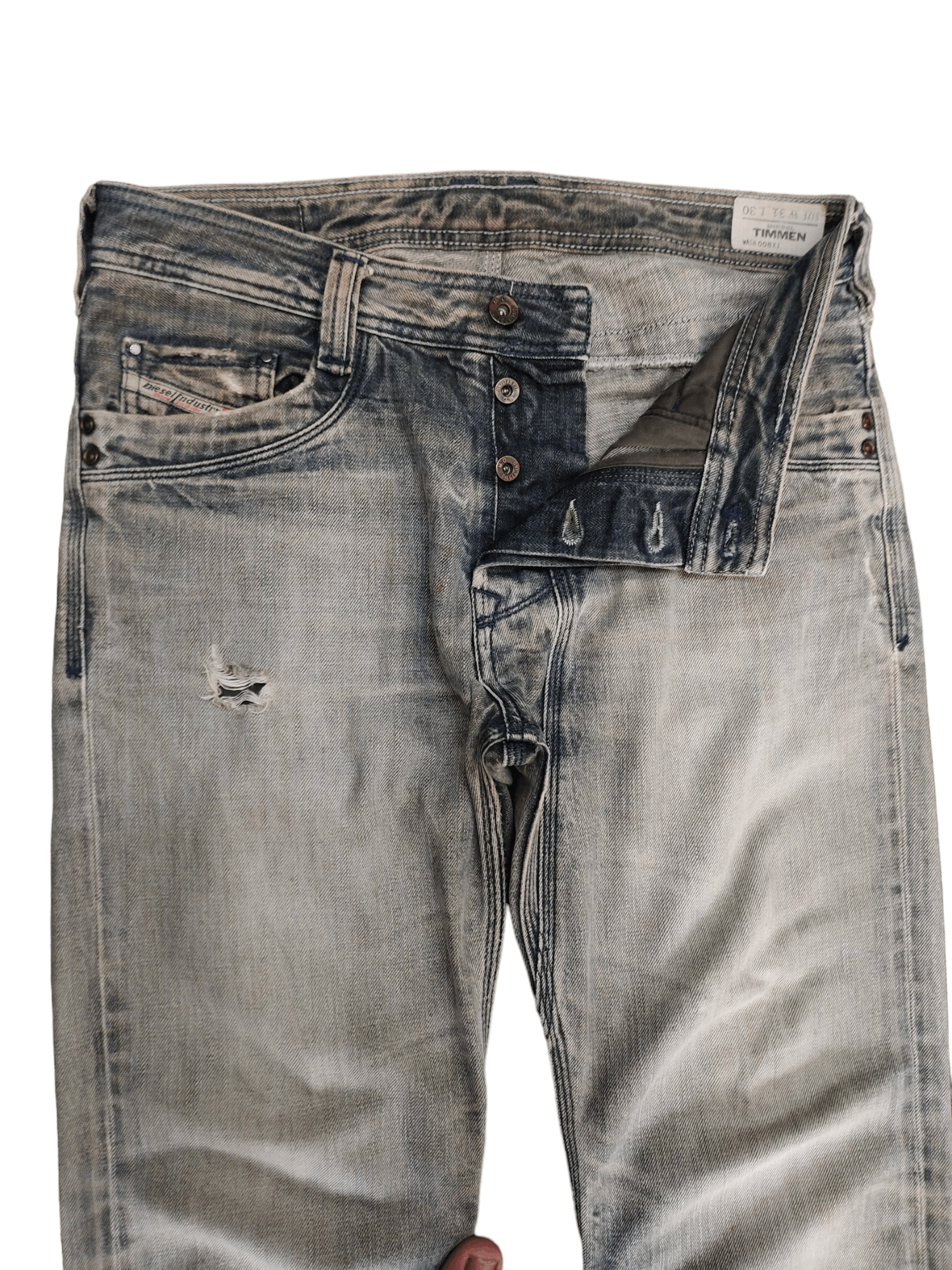 Diesel Vintage Y2k Diesel Timmen Distress Faded Denim Jeans Size US 31 - 10 Thumbnail