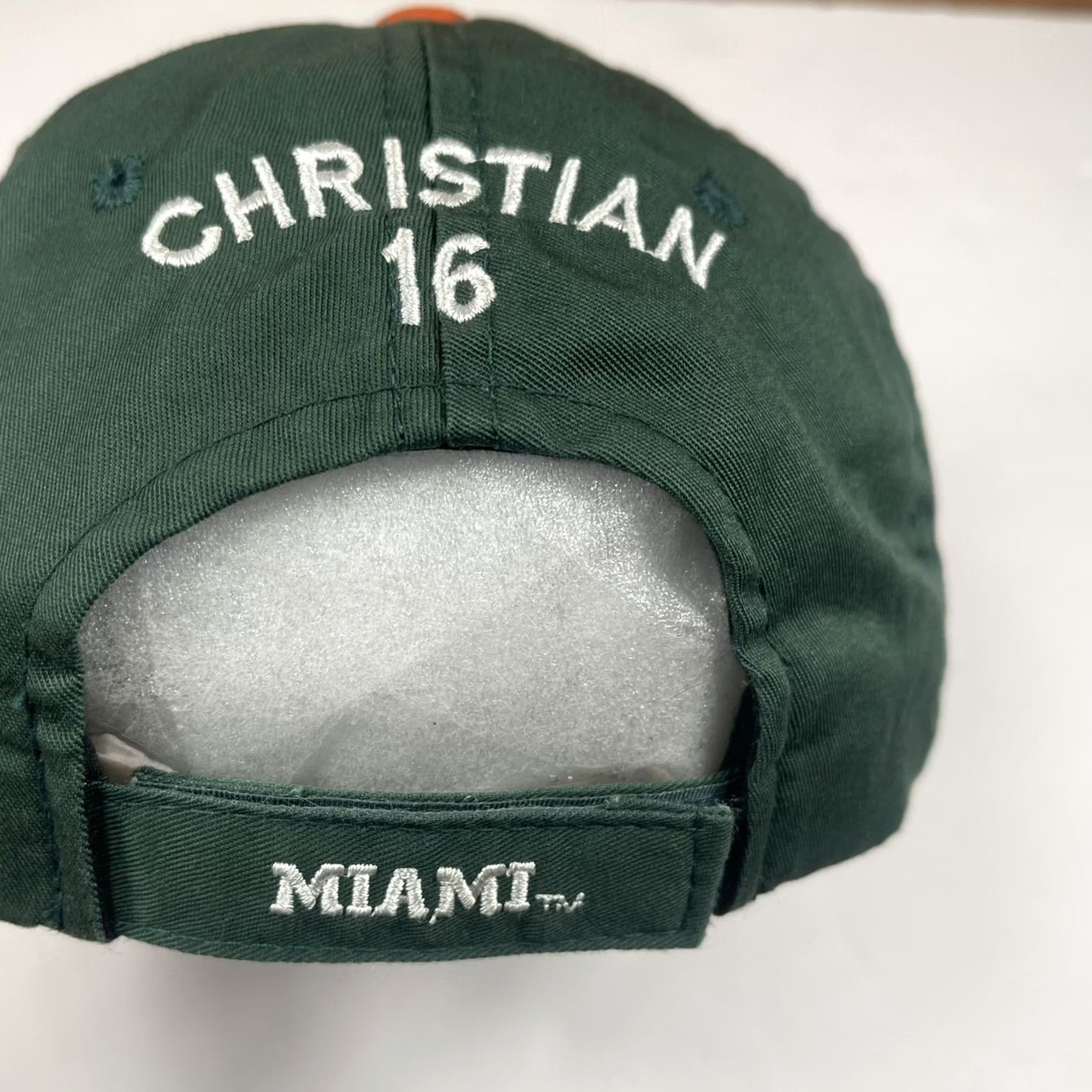 Vintage OC Sports Hat Adult Green Orange Miami Christian #18 Adjustable Baseball Cap Size ONE SIZE - 7 Thumbnail