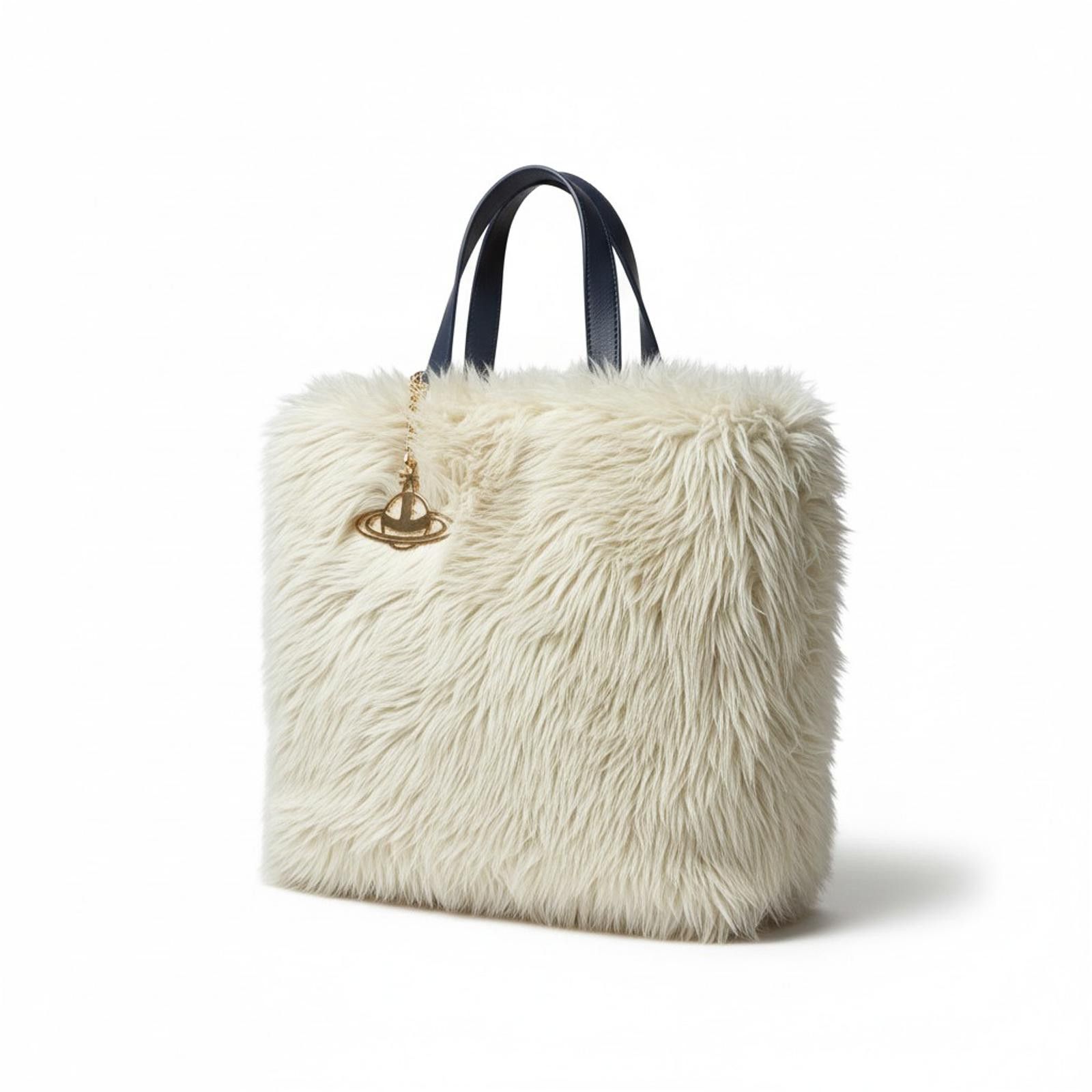 Vivienne Westwood Vivienne Westwood - Faux Fur Tote Handbag with Logo Charm Size ONE SIZE - 1 Thumbnail
