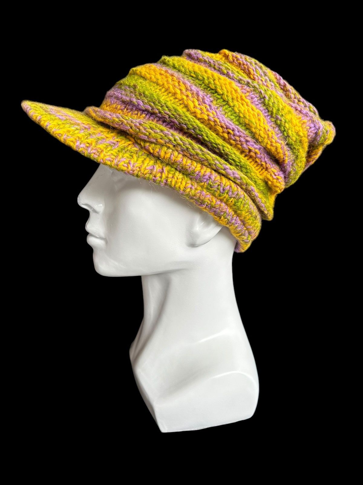 Japanese Brand × Kapital × Vintage 🌈Hippies style Crochet Knitted Fur Hats Size ONE SIZE - 2 Thumbnail
