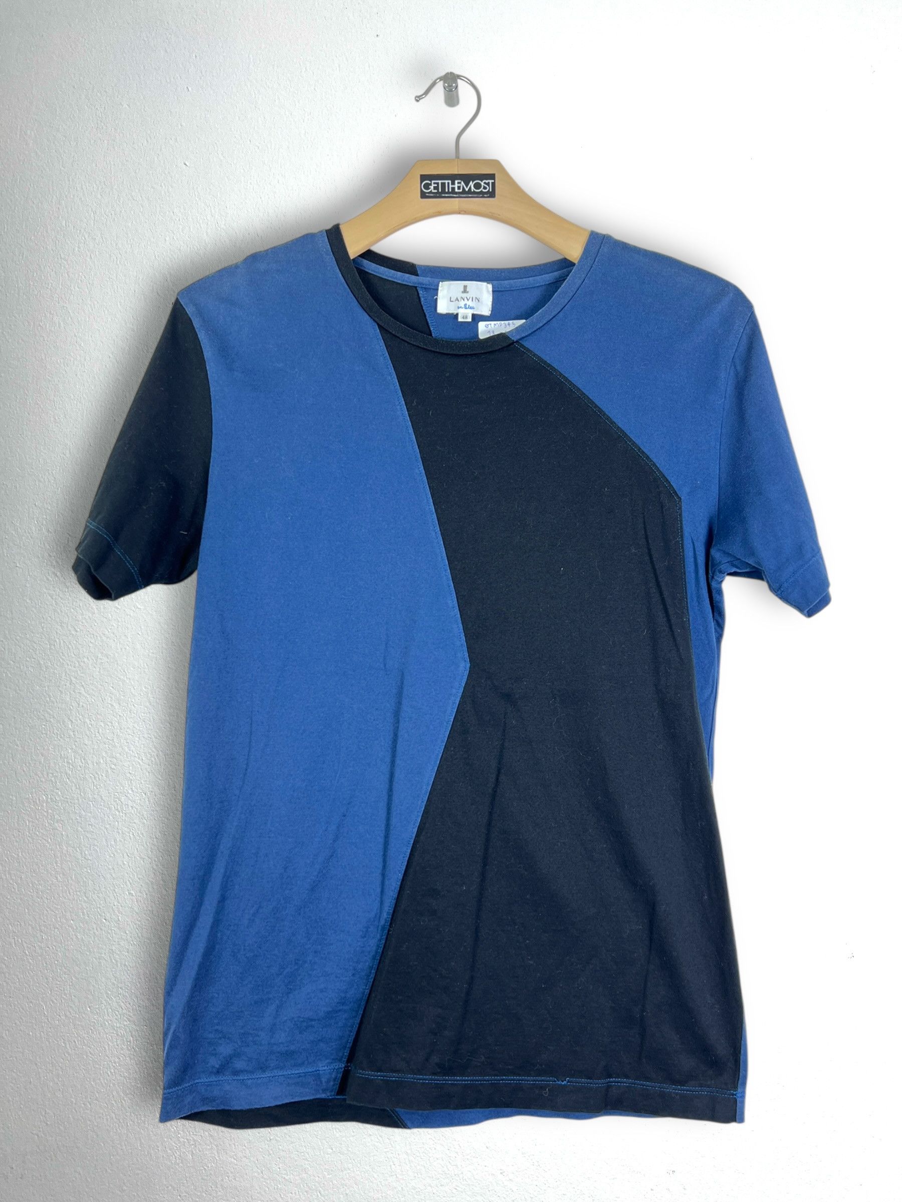 Lanvin LANVIN en Bleu Color Pattern Tee GTMP345 Size US M / EU 48-50 / 2 - 1 Thumbnail