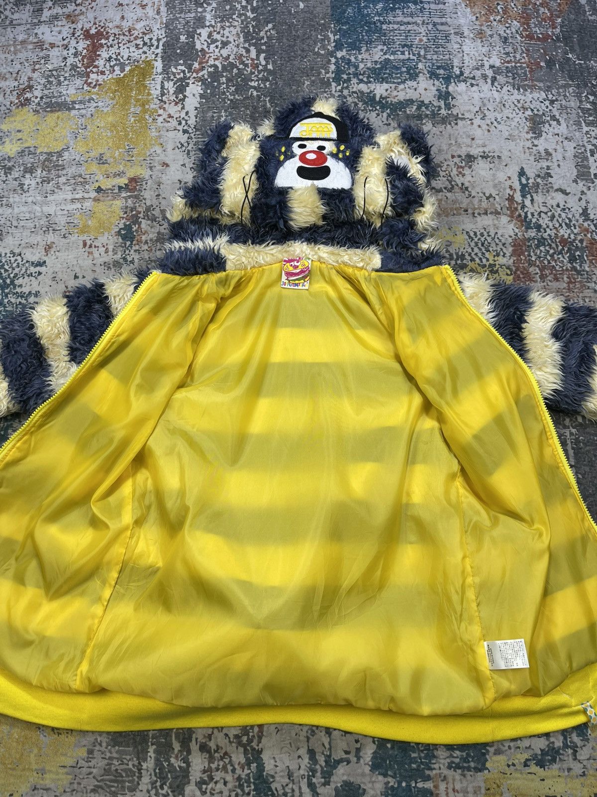 Japanese Brand Joyful And Monster Plush Whimsical Striped Fuzzy Jacket Size XS / US 0-2 / IT 36-38 - 3 Thumbnail