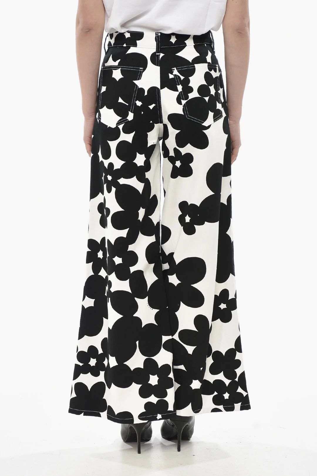 Marni og1mm0326 Gabardine 5-Pocket Cropped-Fit Pant Black & White Size 27" / US 4 / IT 40 - 2 Thumbnail