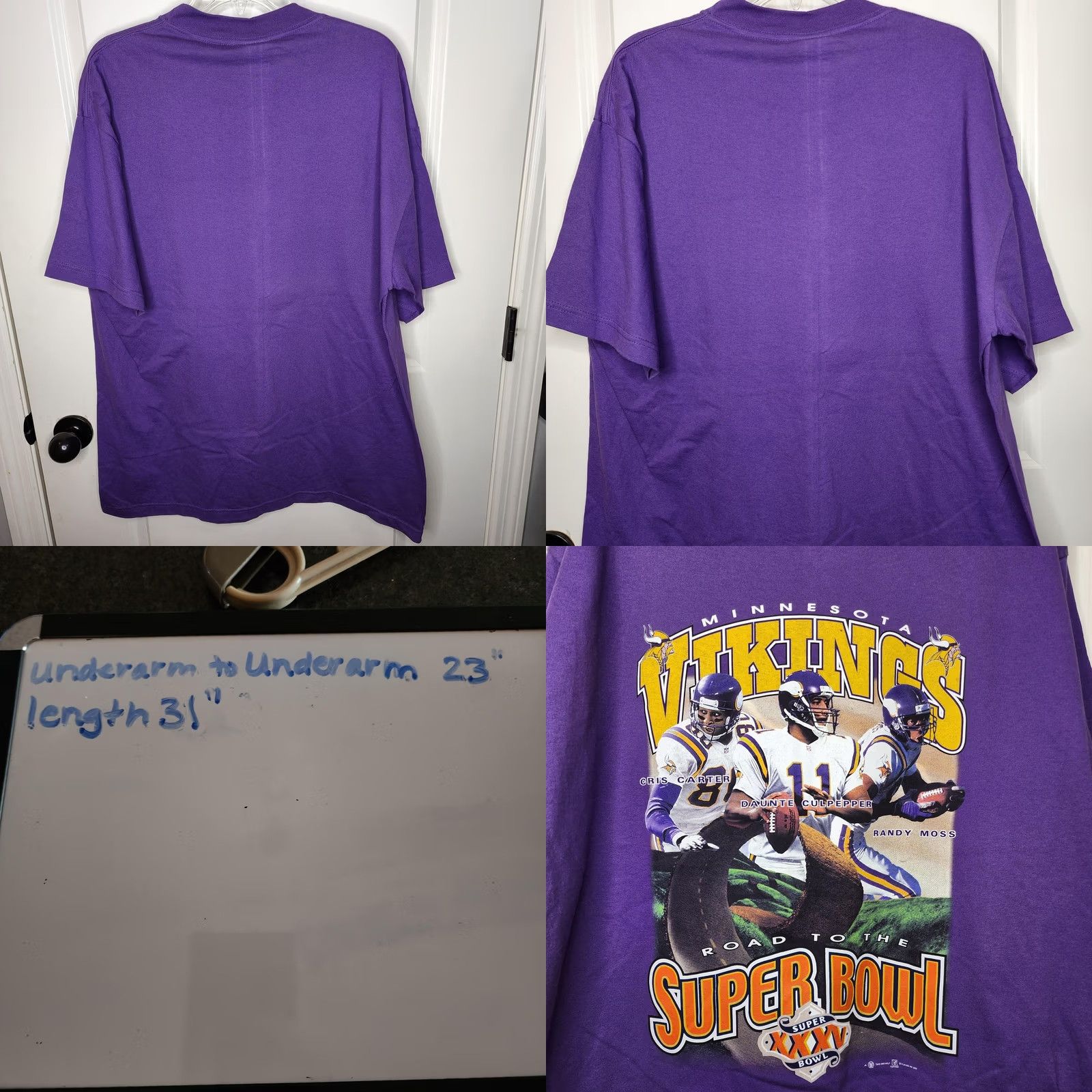 Vintage Vintage Sport Attack Minnesota Vikings Shirt Mens XL Purple Super Bowl XXXV Tee Size US XL / EU 56 / 4 - 9 Thumbnail