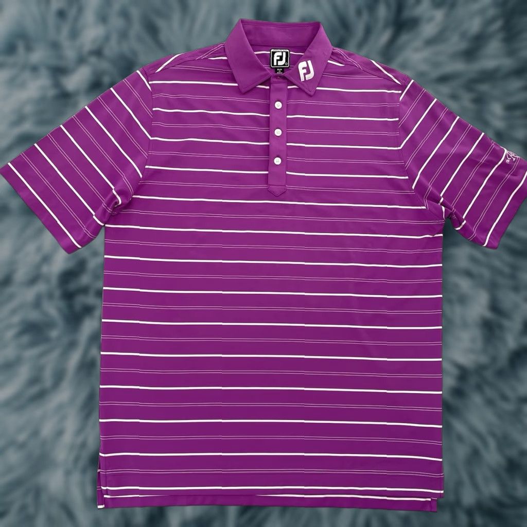 Footjoy Polo Shirt Adult Large Purple Golf Logo Tour Issue Men L Polo Shirt Purple FootJoy Logo Embroidered 90s?