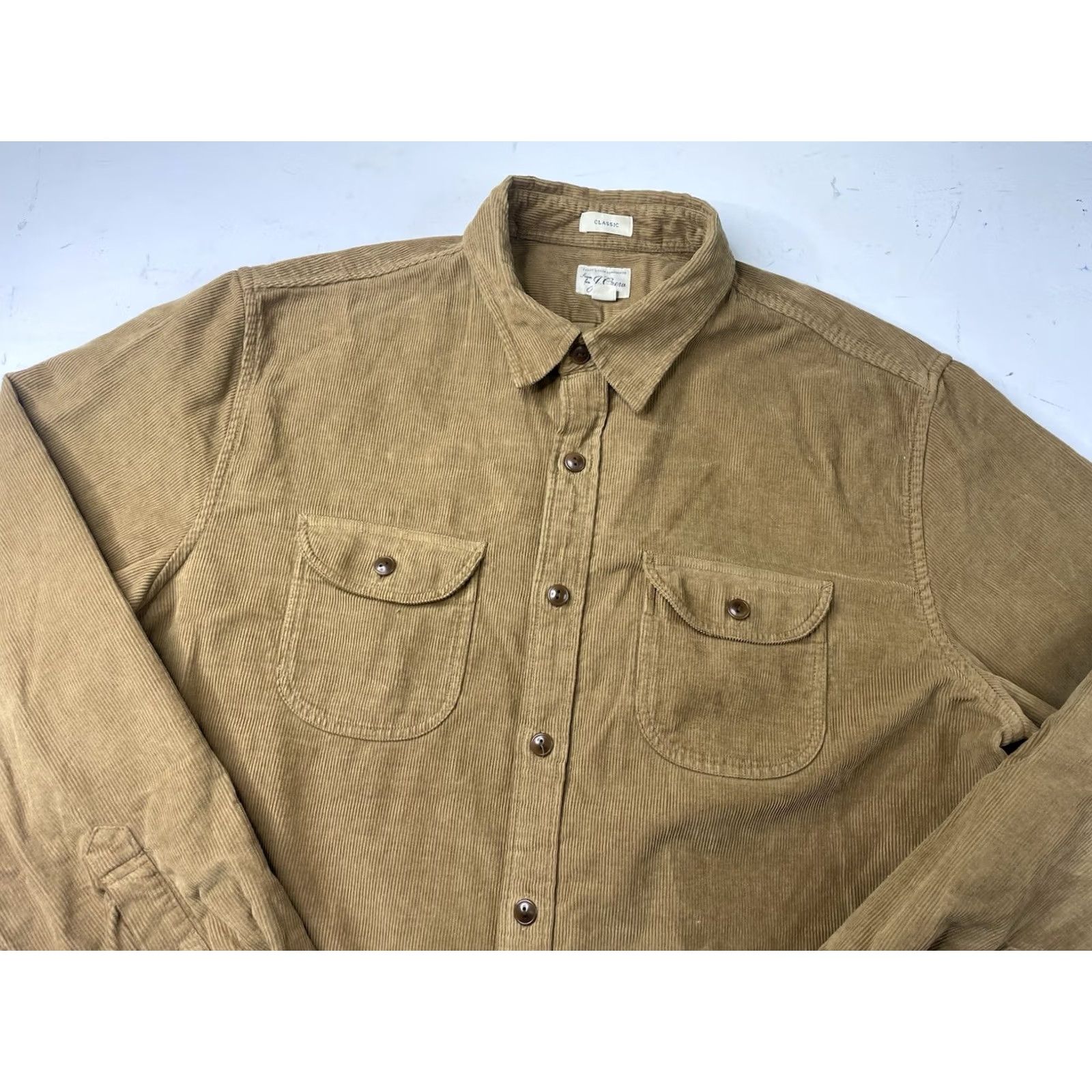 J.Crew VINTAGE J.CREW Corduroy Shirt Mens Large Brown Button-Up Work Shirt L Brown Mens Size US L / EU 52-54 / 3 - 2 Thumbnail