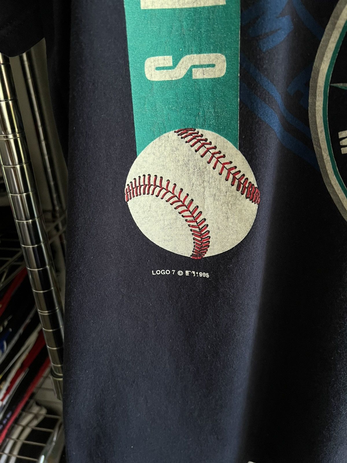 Logo 7 1995 Seattle Marines Logo 7 Baseball Team Tultex Tee Size US L / EU 52-54 / 3 - 2 Thumbnail