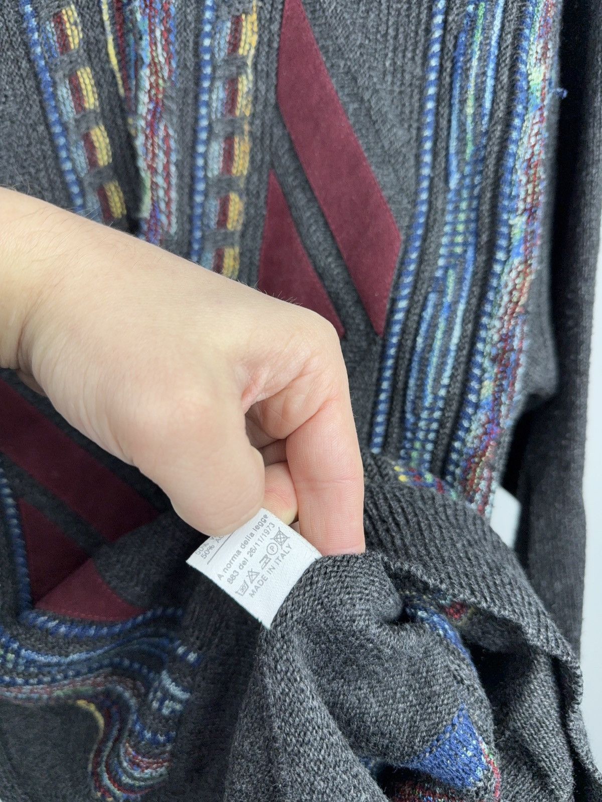 Piattelli Vintage 90s Piattelli Roma Italian Retro Wool Knit Sweater Size US L / EU 52-54 / 3 - 8 Thumbnail