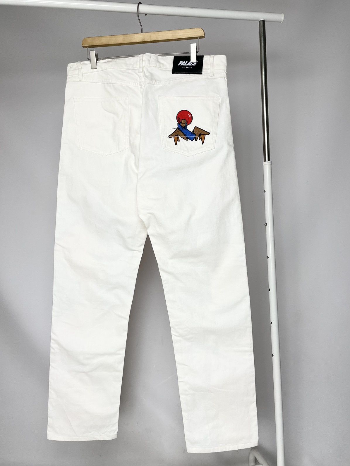 Palace Palace x Zomby DJ Graphic Printed Jeans Supreme White Pants Size US 34 / EU 50 - 11 Thumbnail