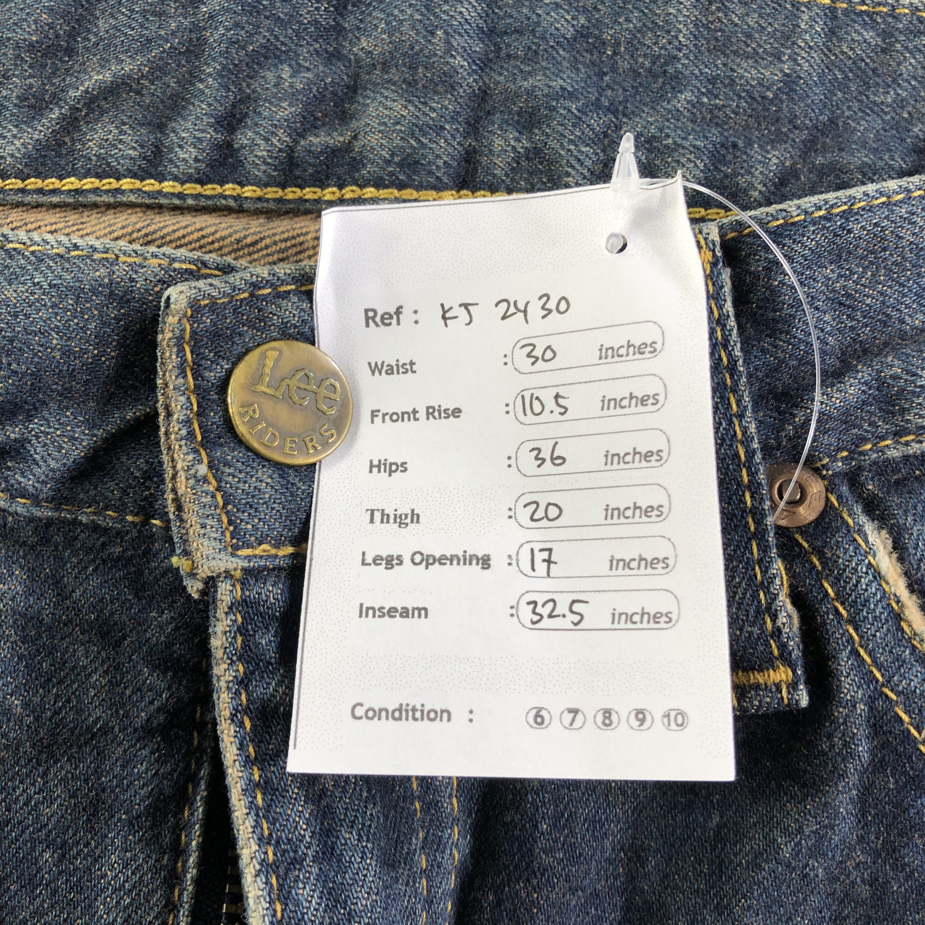 Lee Vintage Lee Riders Jeans Faded Blue Denim KJ2430 Size US 29 - 11 Thumbnail