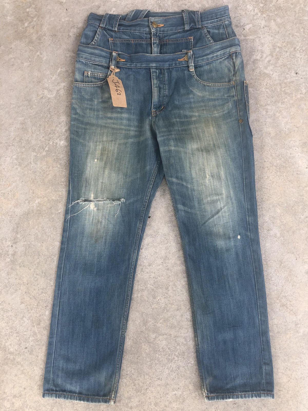 Issey Miyake Japanese Mercibeaucoup Double Waist Distressed Issey Miyake Size US 31 - 1 Thumbnail