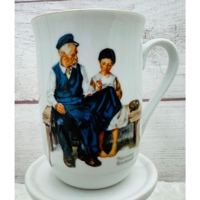 Other Norman Rockwell Museum Coffee Mug Cup Glasses (1982) Gold Tr Size ONE SIZE - 6 Thumbnail