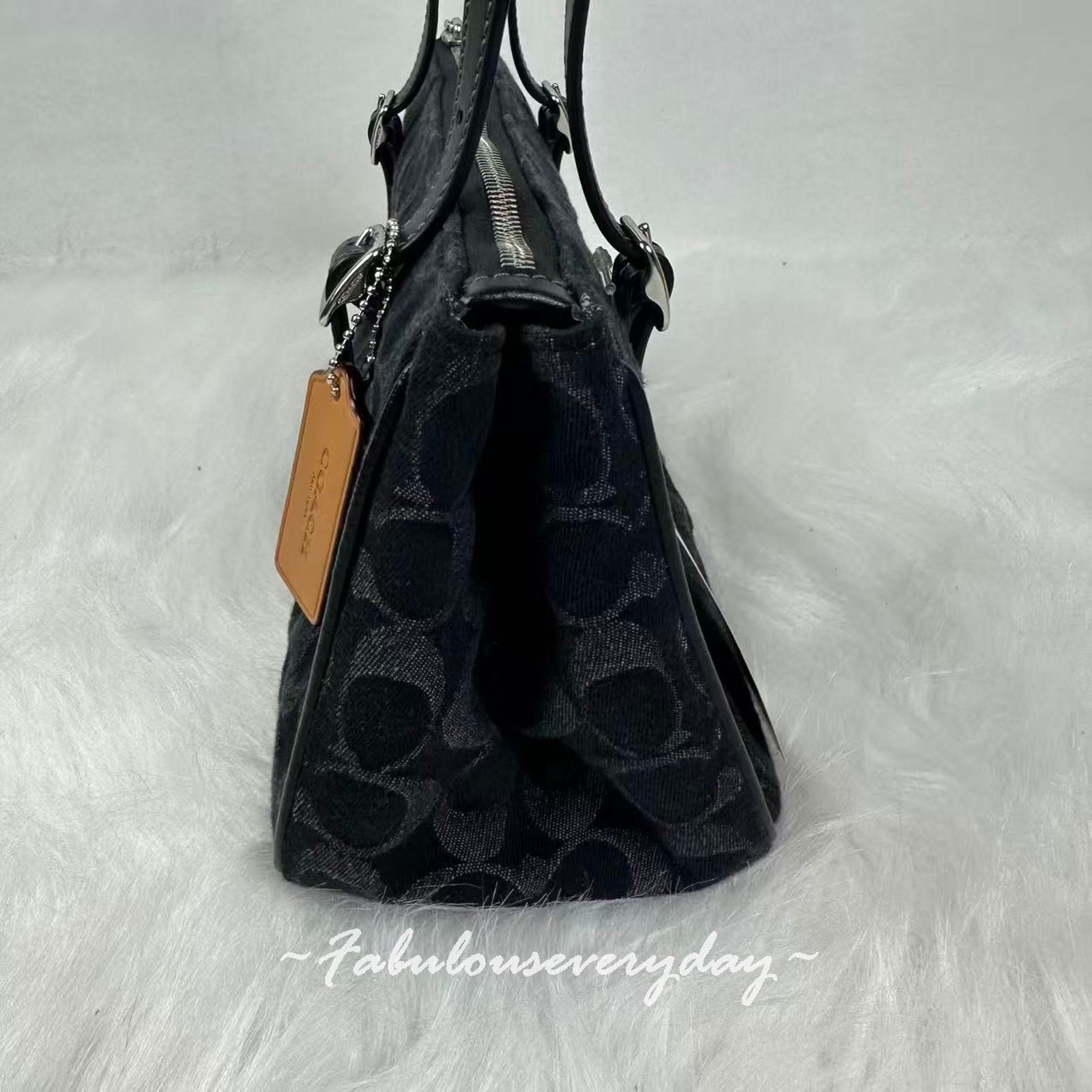 Coach Coach Asher Shoulder Bag Signature Denim CDB92 Denim/Black Size ONE SIZE - 3 Thumbnail