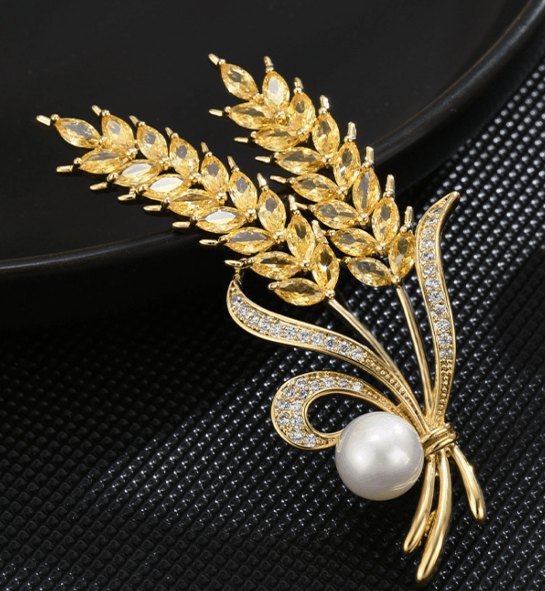 Japanese Brand Elegante Wheat Ear Brooch Size ONE SIZE - 1 Thumbnail