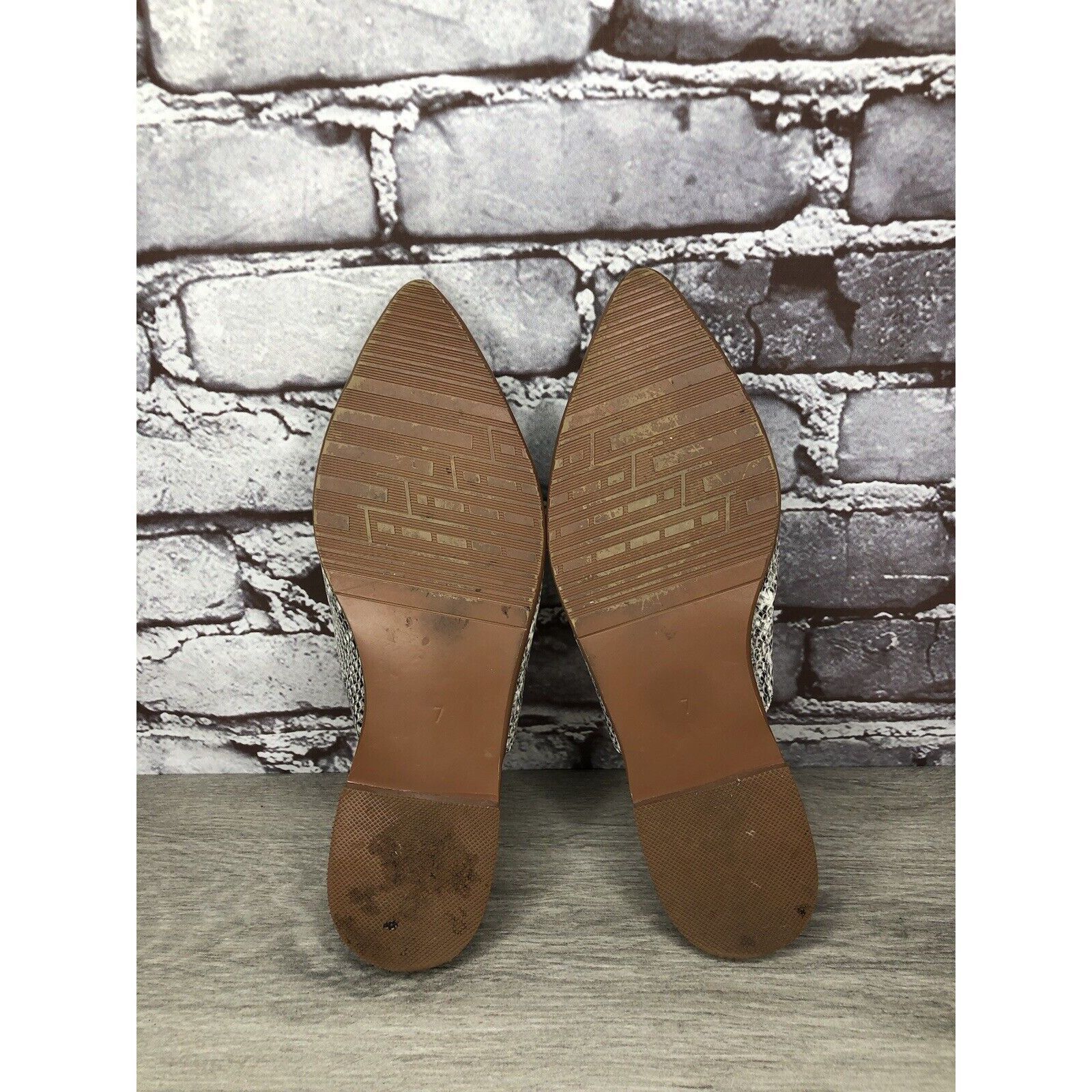 Other Maypie Ivory Black Snake Skin Print Pointed Toe Flats Mules Size US 7 / IT 37 - 10 Thumbnail