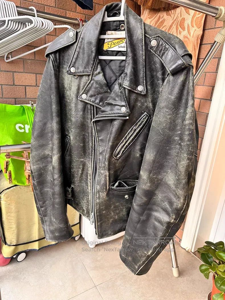 Schott Schott 618 tea core leather coat Size US L / EU 52-54 / 3 - 1 Thumbnail