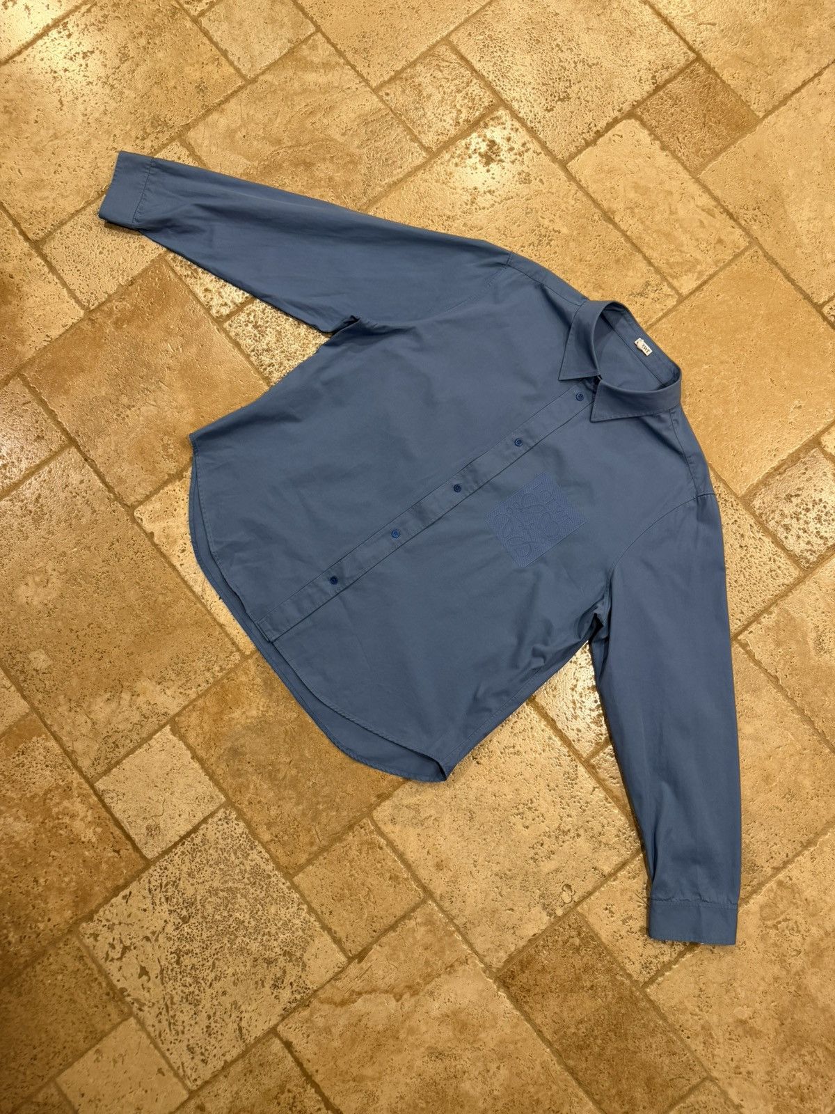 Loewe Loewe “Ash Blue” Anagram Emboidered Pocket Logo Button Shirt Size US XL / EU 56 / 4 - 6 Thumbnail
