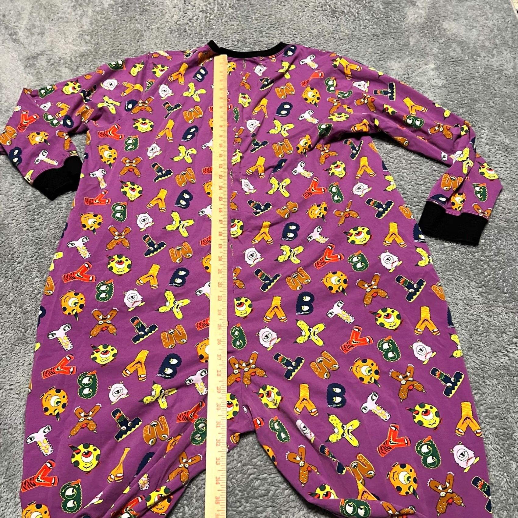 Vintage Tomboy X Pajamas One Piece Womens 3XL Purple All Over Print Alphabet Animal Size ONE SIZE - 6 Thumbnail