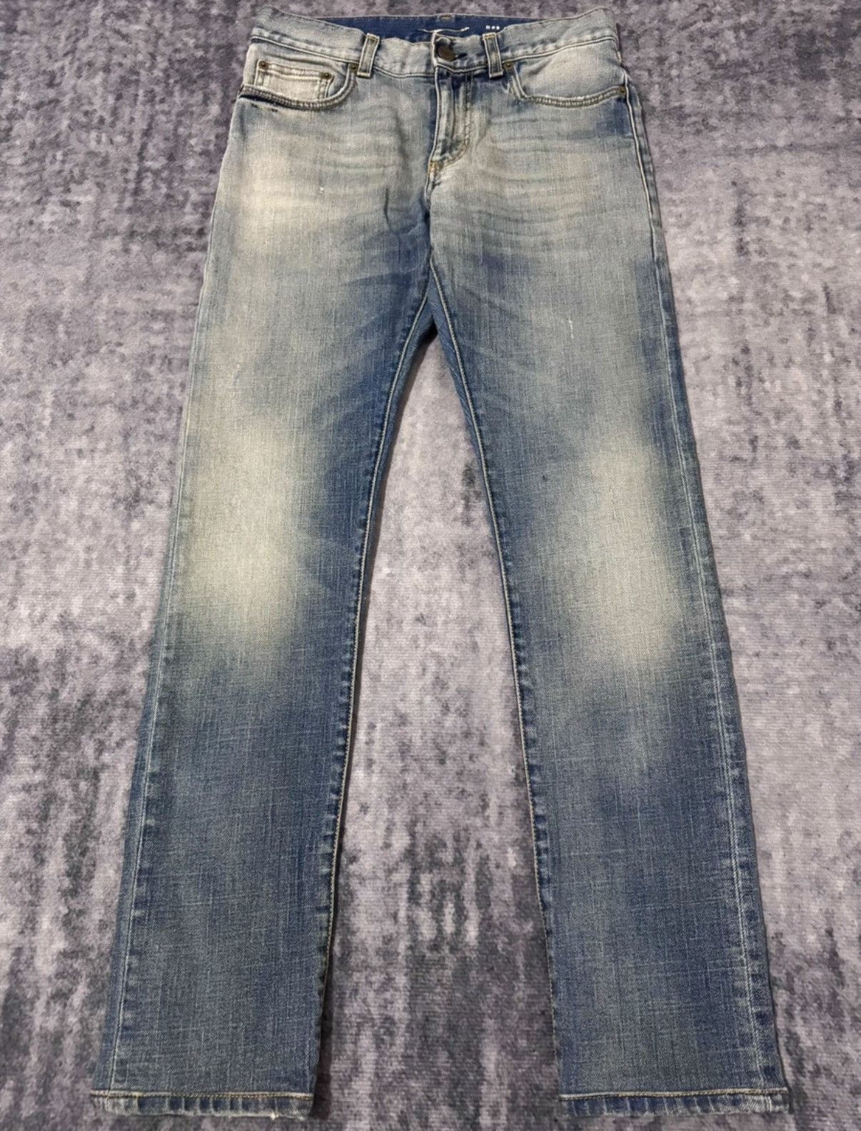 Saint Laurent Paris Saint Laurent 13FW Light Blue "Cat Paw" Basic Denim Jeans Size US 28 / EU 44 - 1 Thumbnail