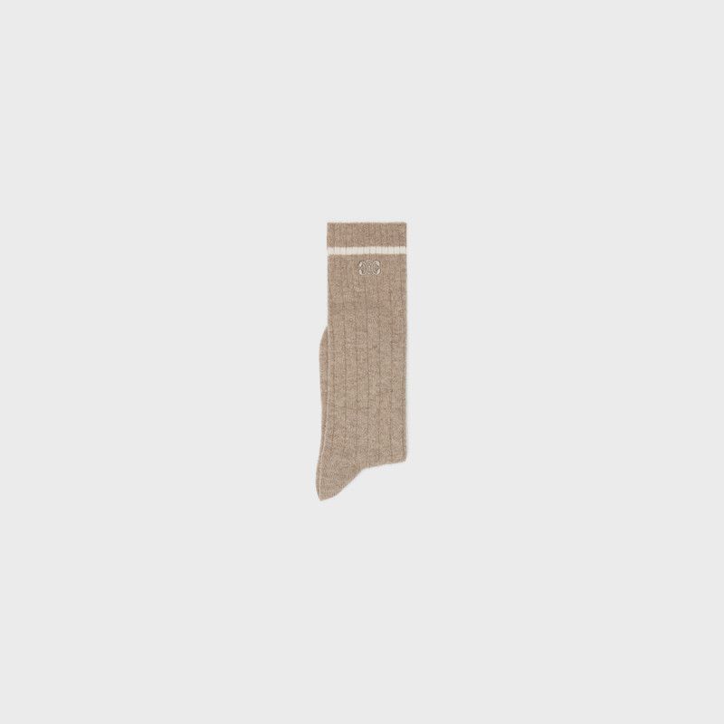 Celine o1w1db11225 2A43V290Q Size: S / Triomphe Socks in Brown Size ONE SIZE - 2 Thumbnail