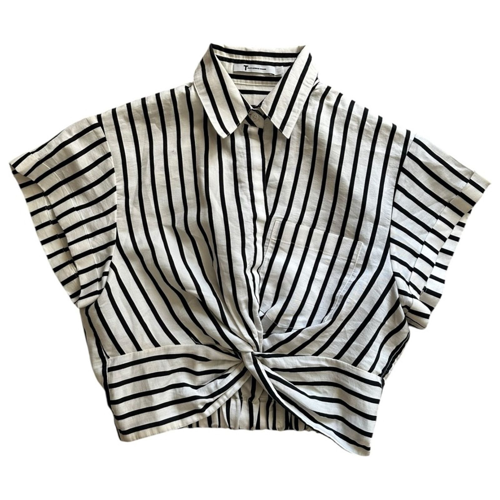 Alexander Wang Alexander Wang Striped Twist Front Button Down Shirt Size XS / US 0-2 / IT 36-38 - 3 Thumbnail
