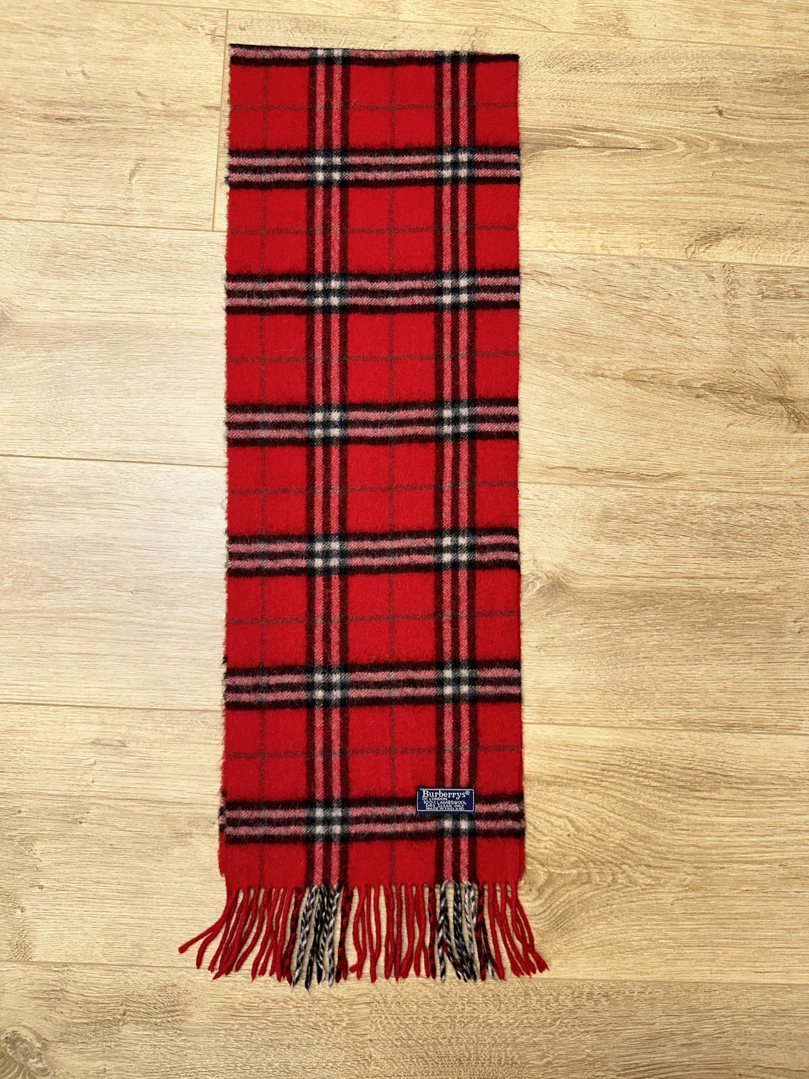 Burberry Iconic Burberrys Red Nova Check Scarf 150x23cm Size ONE SIZE - 5 Thumbnail