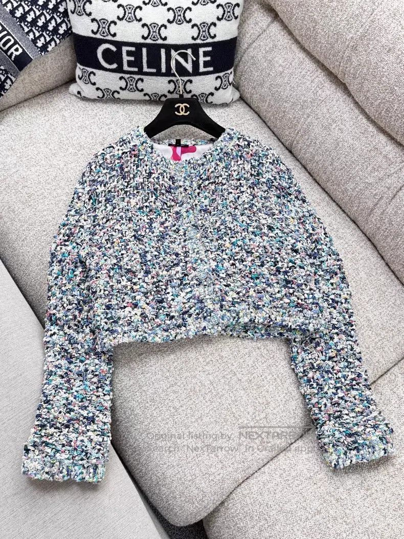 Chanel Chanel Pearl woven long-sleeved short cardigan jacket Size S / US 4 / IT 40 - 2 Thumbnail