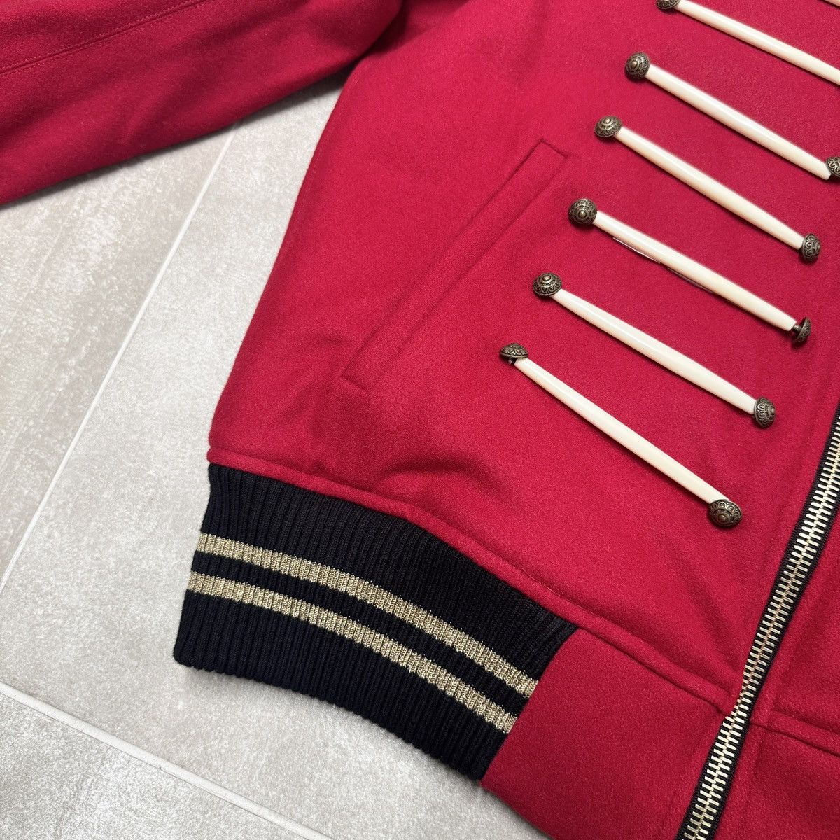 Amiri Amiri Forever Wool Blend Bomber Jacket In Red RRP £1930 Size US S / EU 44-46 / 1 - 4 Thumbnail